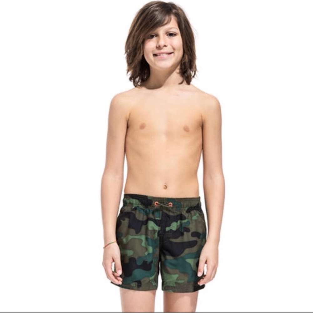 Sundek Boys' Green Camo Swim Shorts